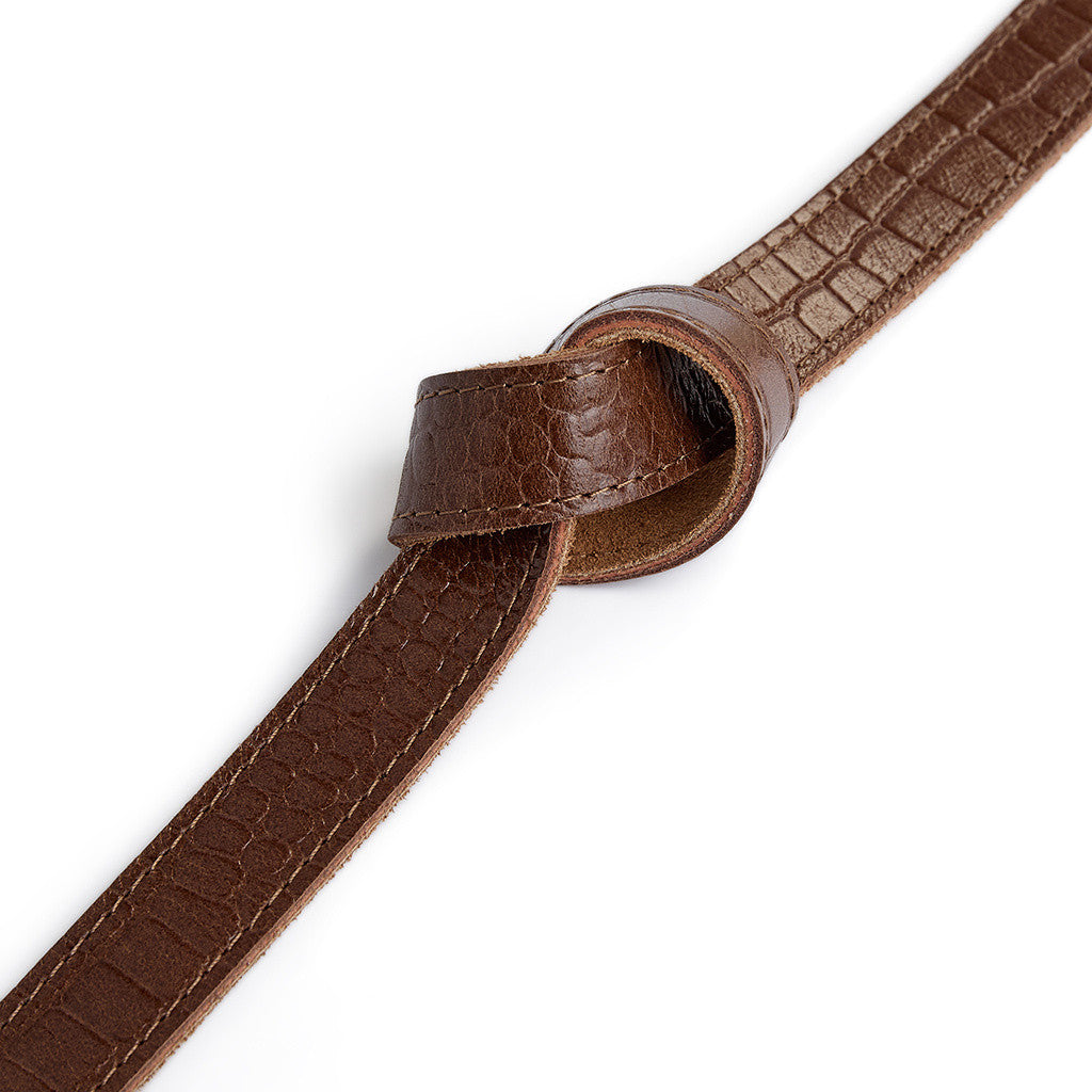 DEPECHE Fashion Favourites croco slim leather belt Belt 326 Cognac Croco