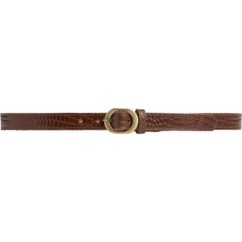 DEPECHE Fashion Favourites croco slim leather belt Belt 326 Cognac Croco