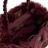 DEPECHE Faux fur handbag with braided leather handles Shoulderbag / Handbag 305 Ox Blood