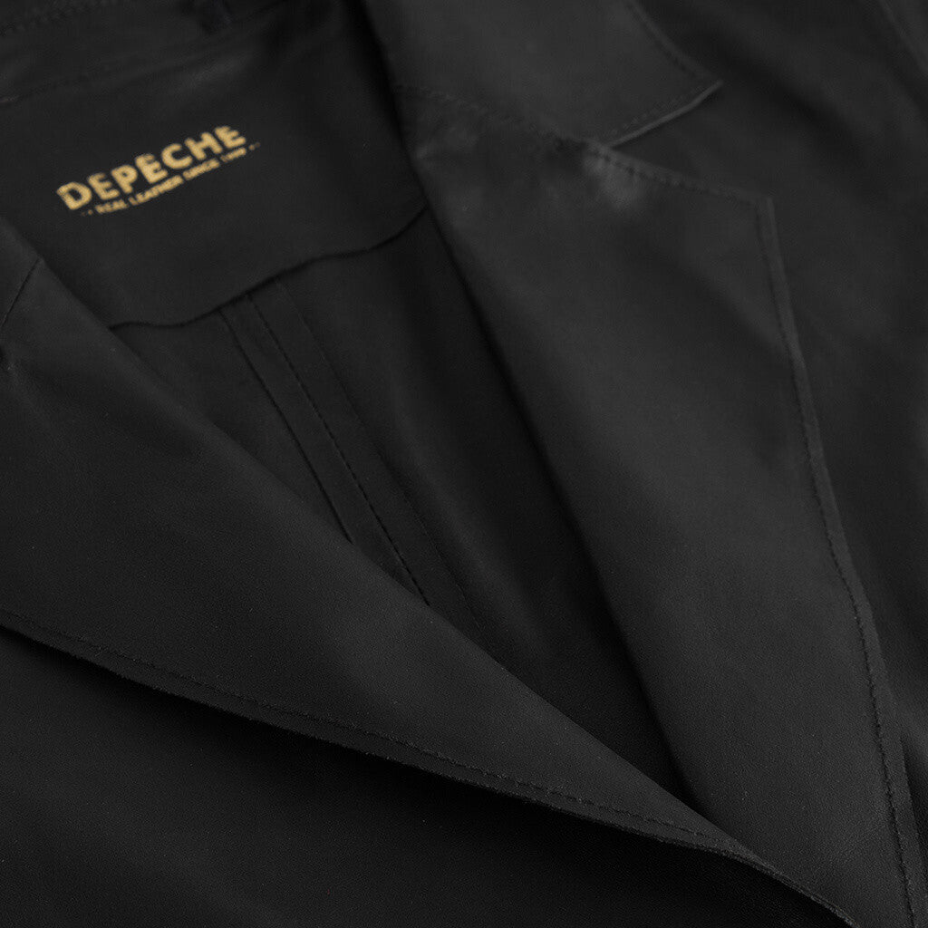 Depeche leather wear Feminine Koko leather vest in soft and delicious quality Tops 099 Black (Nero)