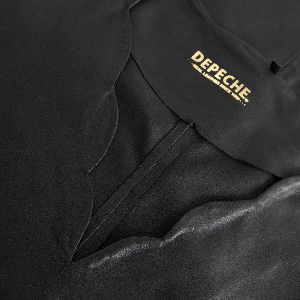 Depeche leather wear Feminine Rikke kjole in soft leather quality Dresses 099 Black (Nero)