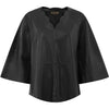 Depeche leather wear Feminine Trine top in soft leather quality Tops 099 Black (Nero)