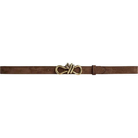 DEPECHE Feminine suede belt with buckle Belt 015 Brown