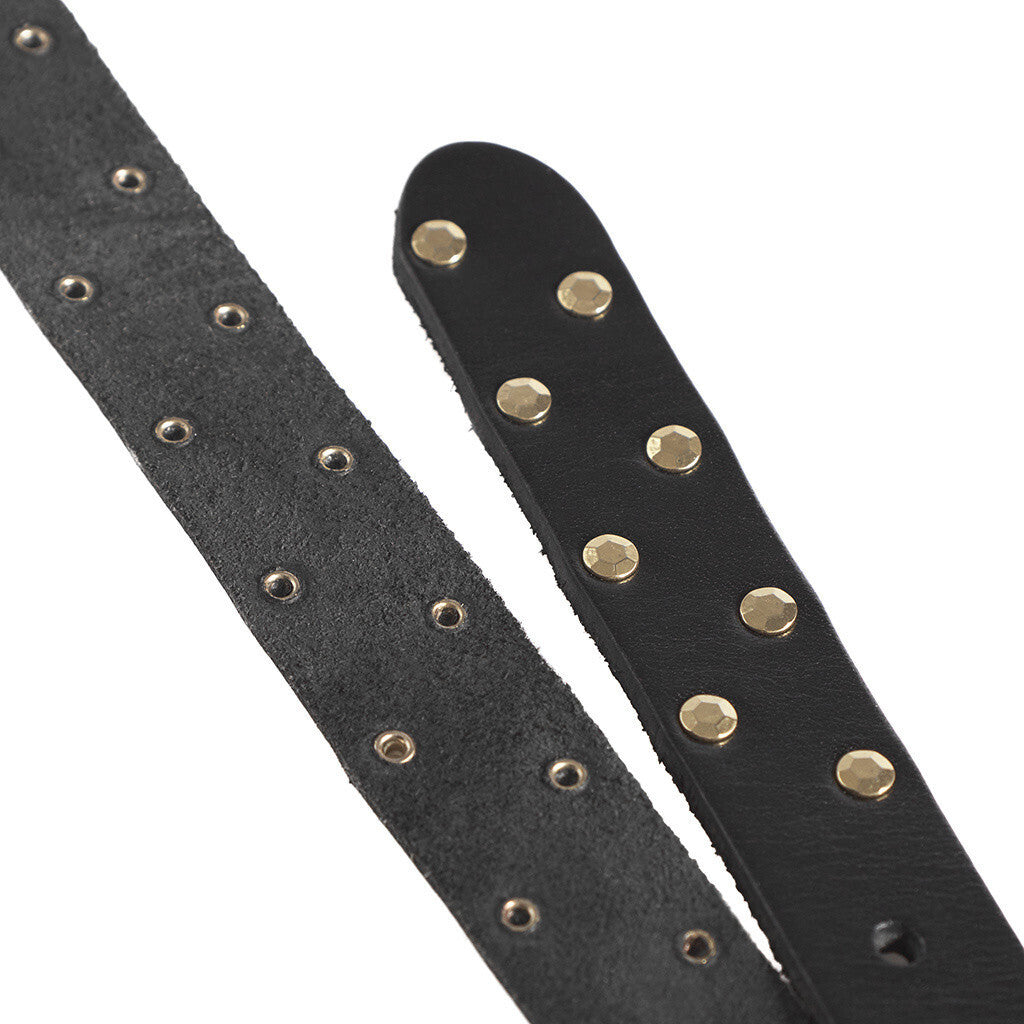 DEPECHE Femnine belt with studs Belts 099 Black (Nero)