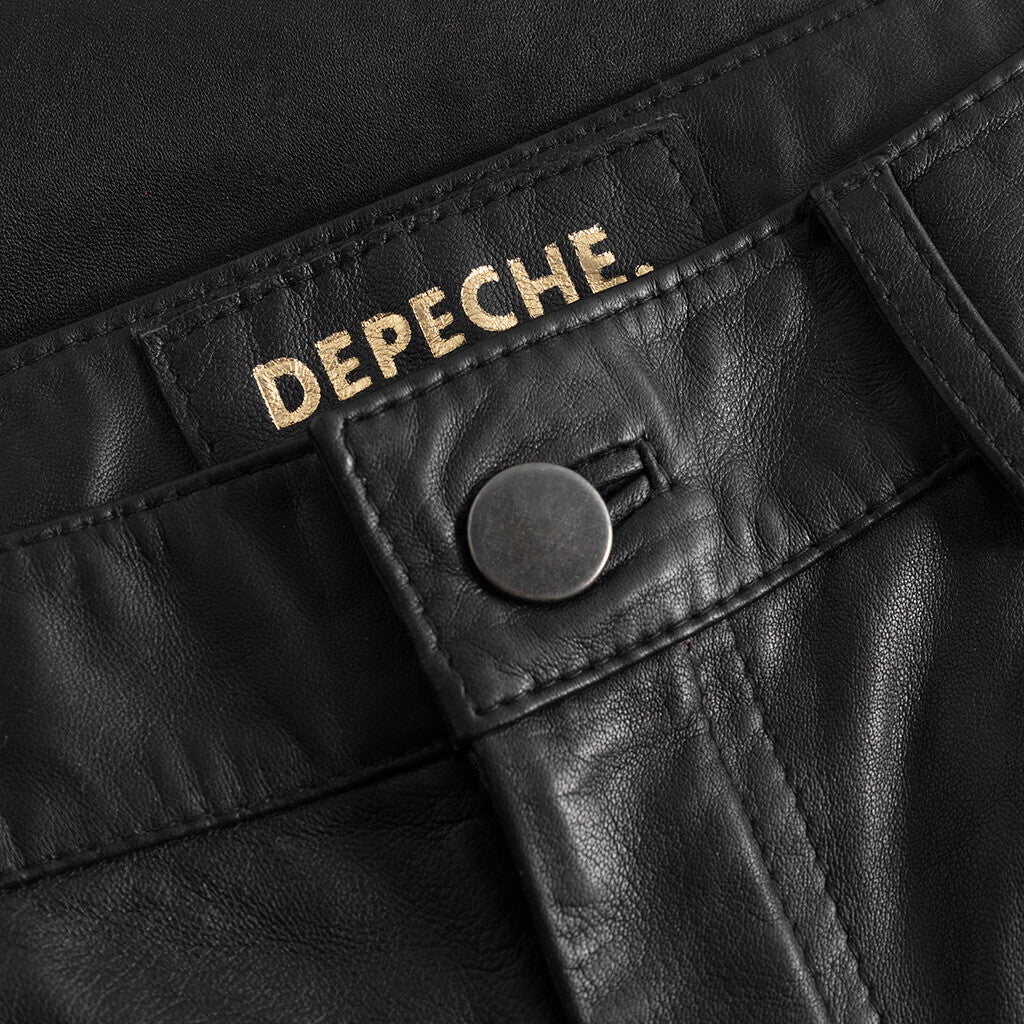 Depeche leather wear HW regular fitting Boa leather pants Pants 099 Black (Nero)