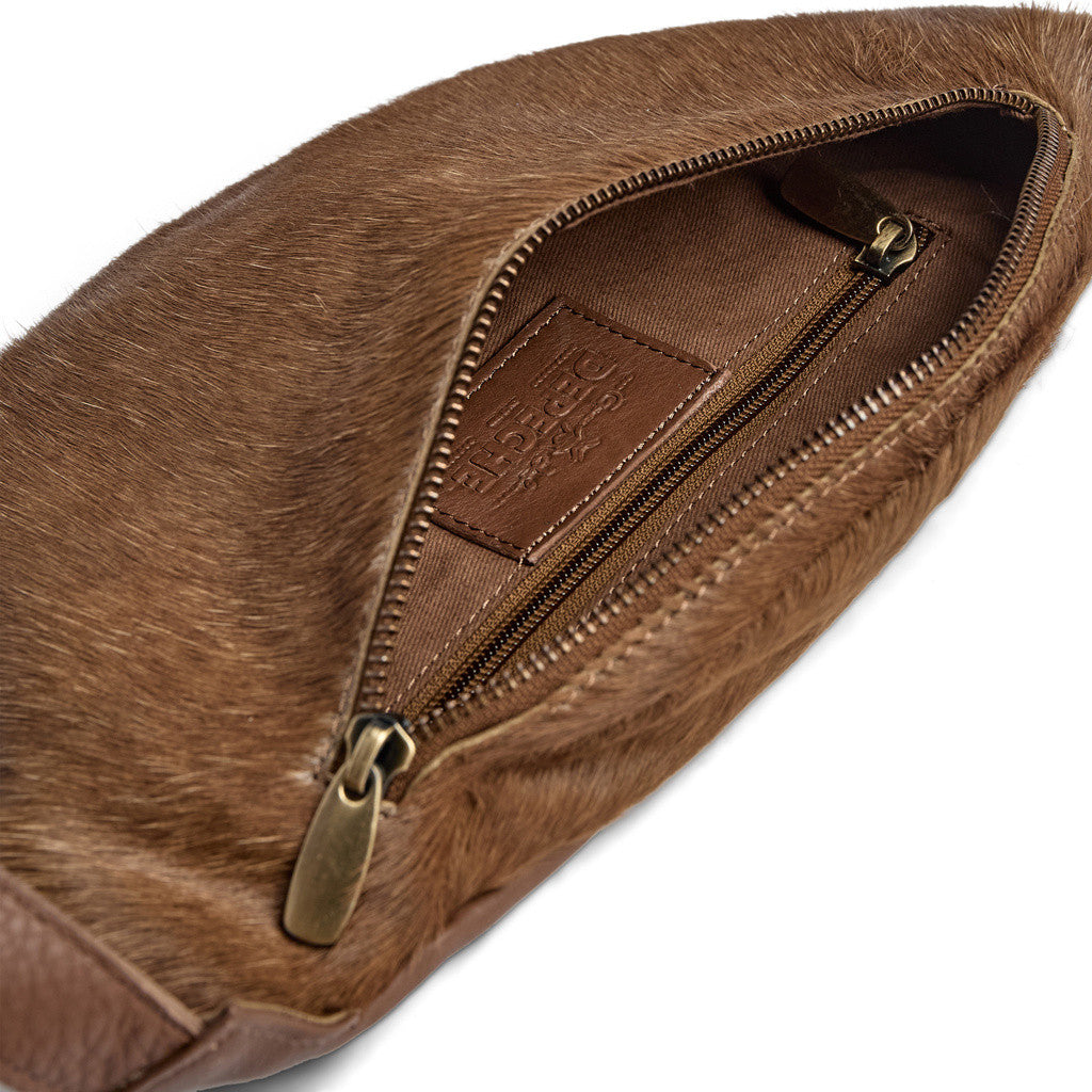 DEPECHE Hair-on leather bumbag Bumbag 184 Walnut
