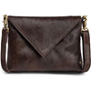 DEPECHE Hair-on leather clutch Clutch 161 Dark brown
