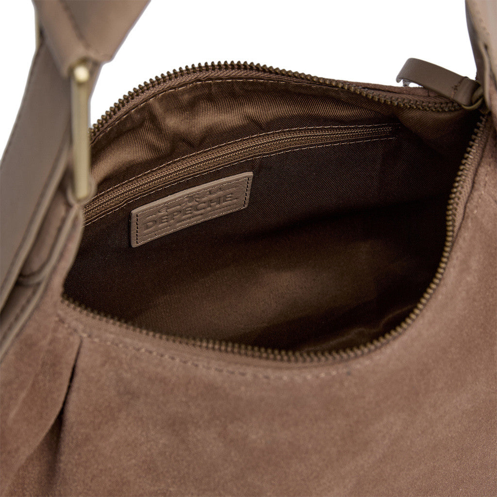 DEPECHE Handbag in suede and cow leather Shoulderbag / Handbag 224 Taupe