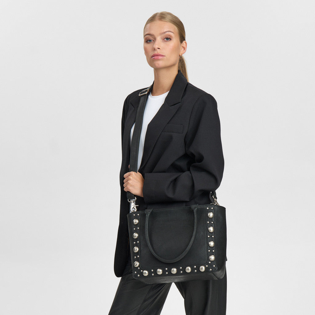 DEPECHE Handbag with studs Shoulderbag / Handbag 099 Black (Nero)