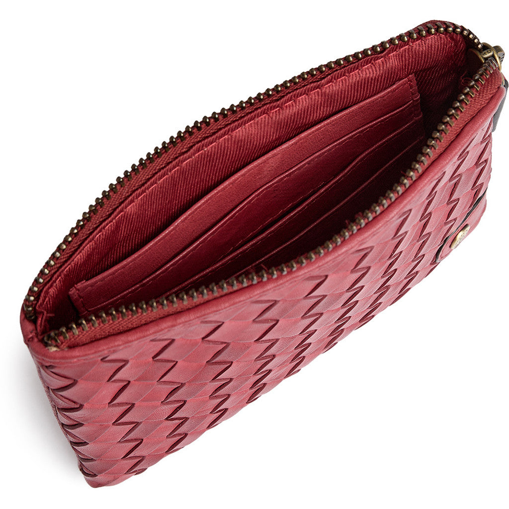 DEPECHE Handwoven calf leather card holder Purse / Credit card holder 043 Red