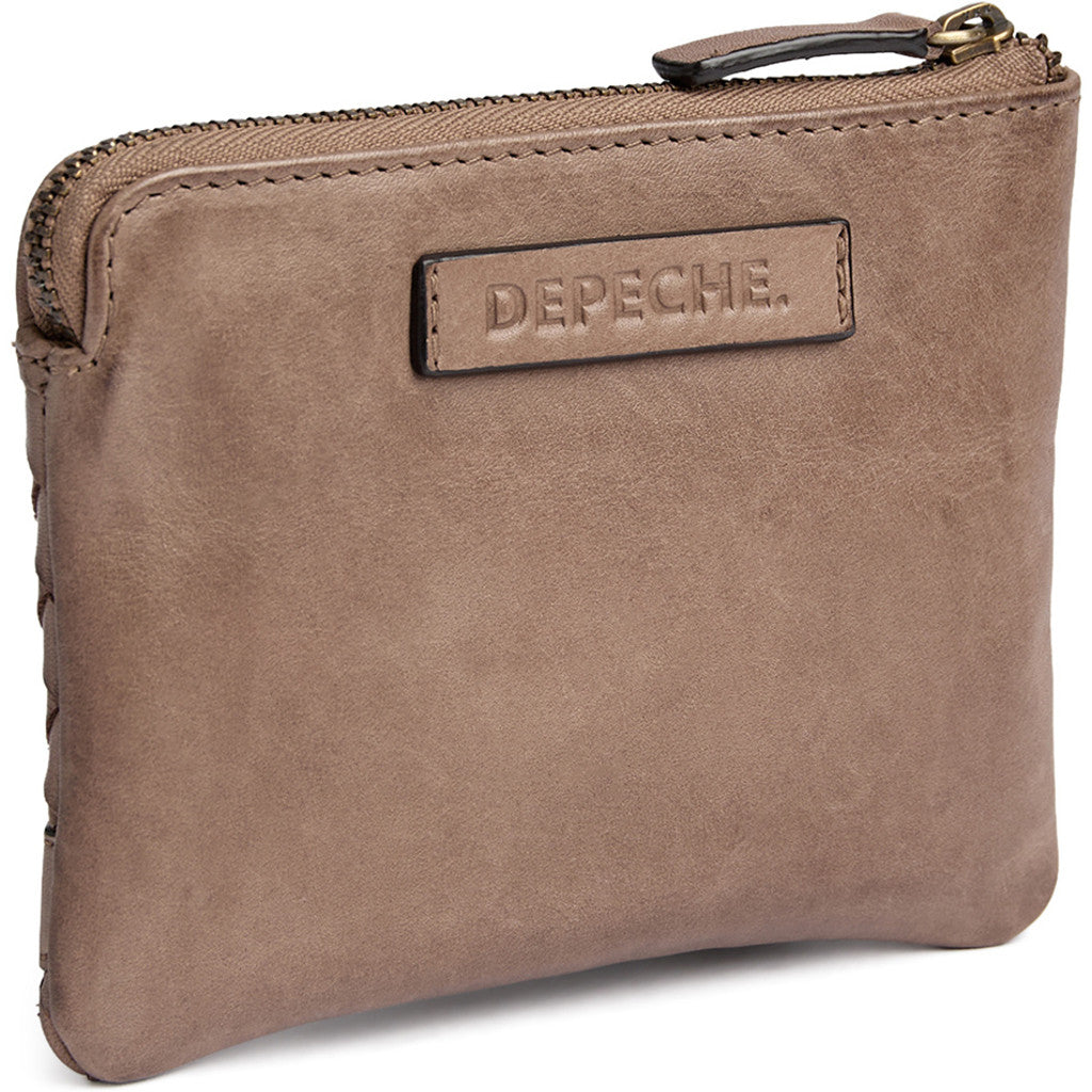 DEPECHE Handwoven calf leather card holder Purse / Credit card holder 250 Dark Taupe