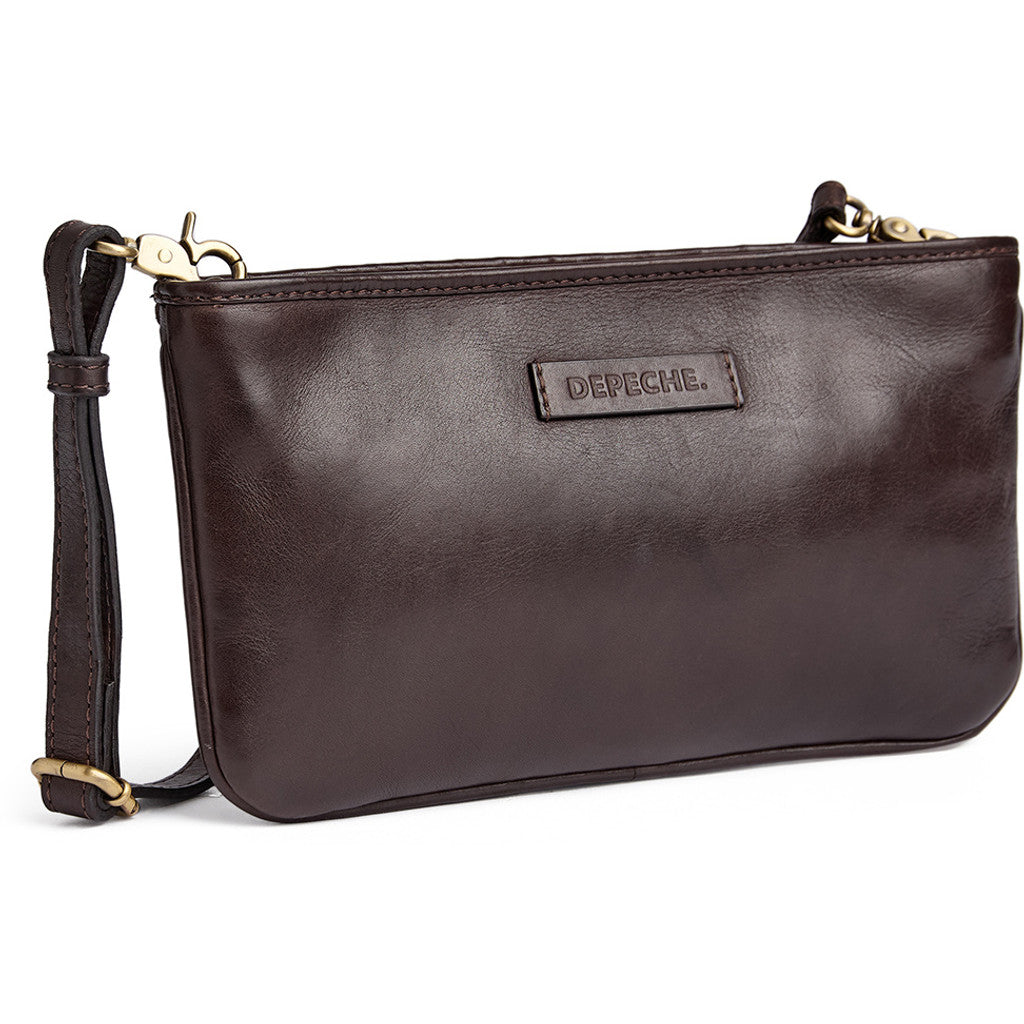 DEPECHE Handwoven calf leather clutch bag Small bag / Clutch 161 Dark brown