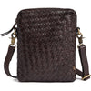 DEPECHE Handwoven calf leather mobile bag Mobilebag 161 Dark brown