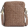 DEPECHE Handwoven calf leather mobile bag Mobilebag 250 Dark Taupe