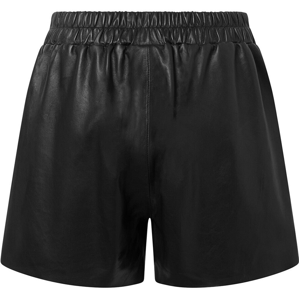 Depeche leather wear Helen leather shorts Shorts 099 Black (Nero)