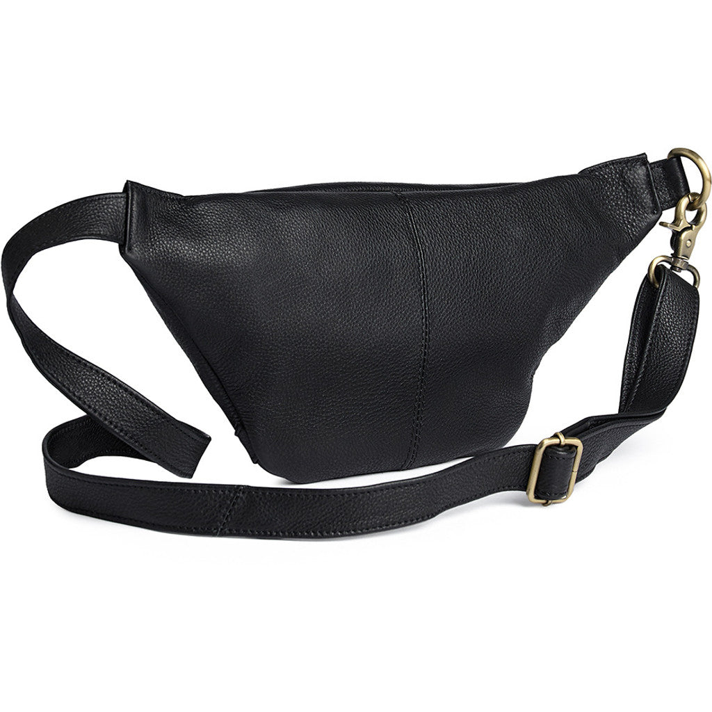 DEPECHE High-quality leather bumbag Bumbag 154 Black/Brass