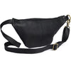 DEPECHE High-quality leather bumbag Bumbag 154 Black/Brass