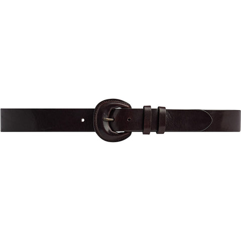 DEPECHE Jenas leather belt with large buckle Belts 161 Dark brown