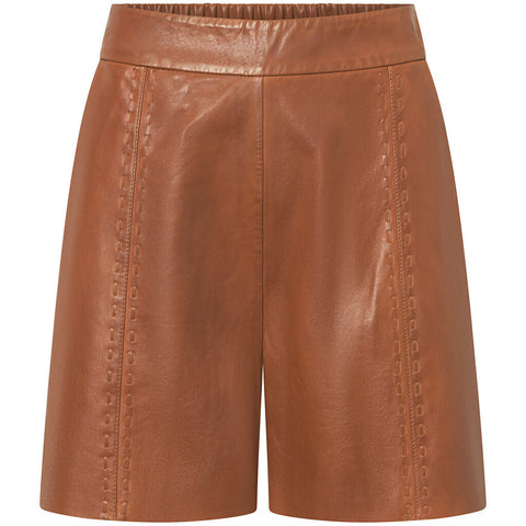 Depeche leather wear Julia leather shorts Shorts 005 Vintage cognac
