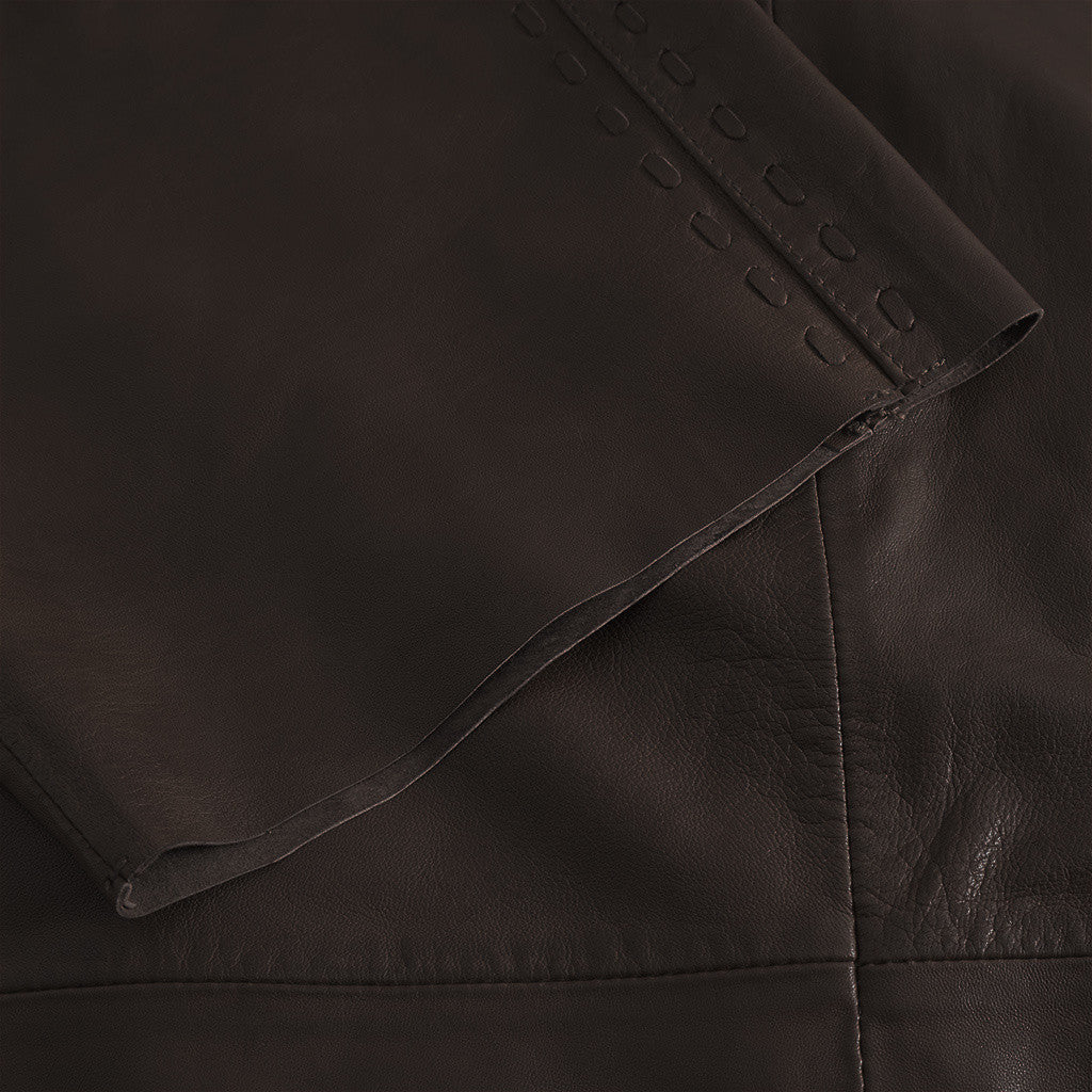 Depeche leather wear Julia short sleeve leather shirt Shirts 008 Chocolate