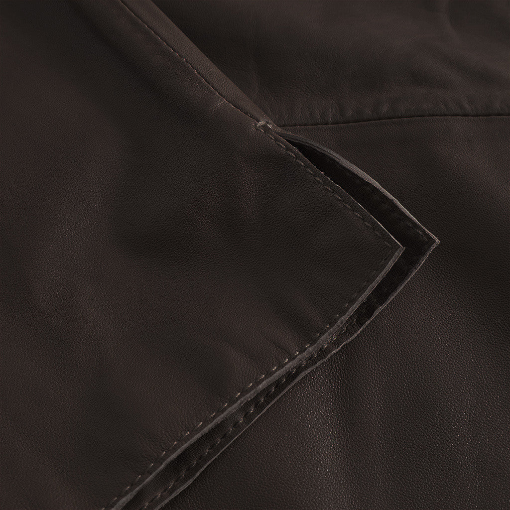 Depeche leather wear Julia short sleeve leather shirt Shirts 008 Chocolate