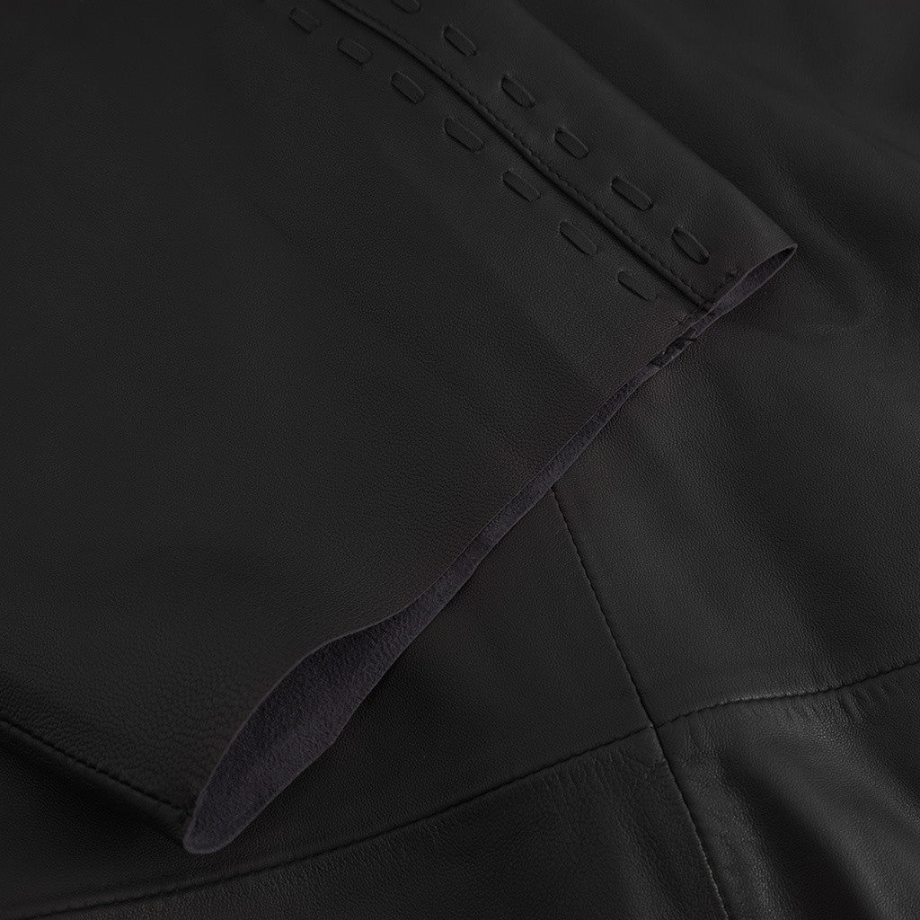 Depeche leather wear Julia short sleeve leather shirt Shirts 099 Black (Nero)