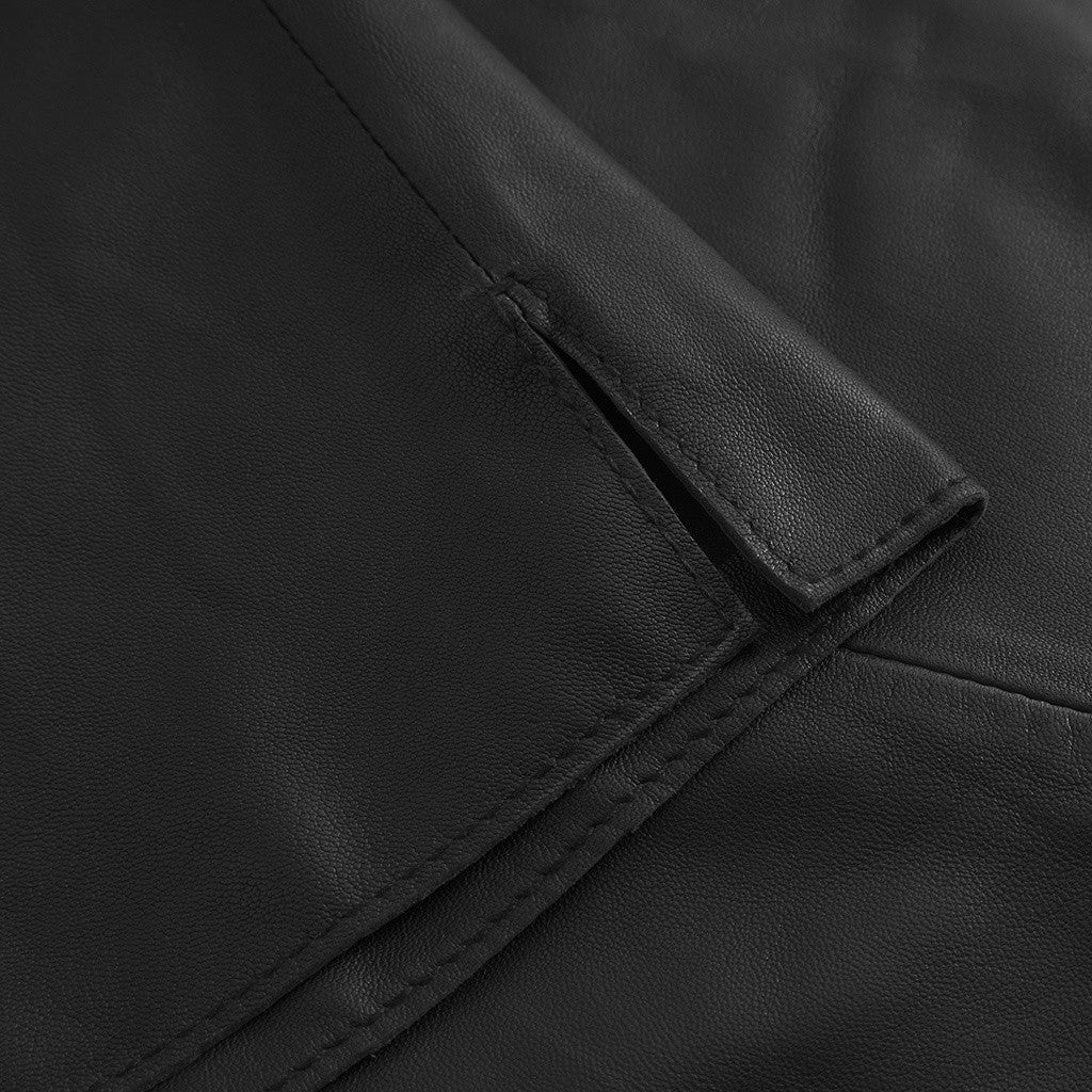 Depeche leather wear Julia short sleeve leather shirt Shirts 099 Black (Nero)