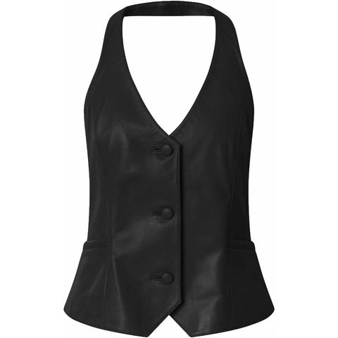 Depeche leather wear Kimmi suit vest in soft leather quality Vest 099 Black (Nero)