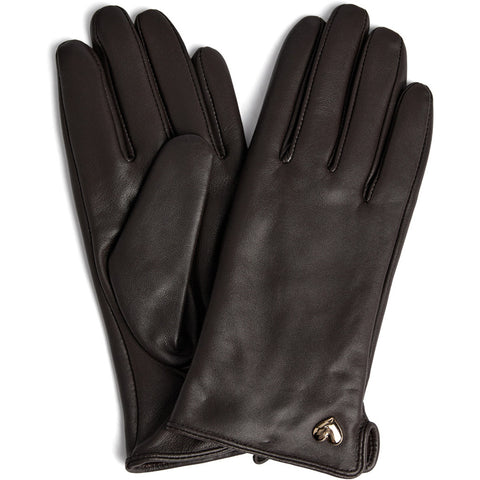 DEPECHE Lamb leather gloves with heart detail Gloves 008 Chocolate