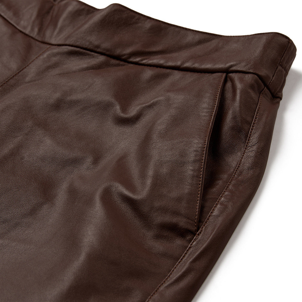 Depeche leather wear Lauren MW Full Length Leather Pants Pants 106 Coffee