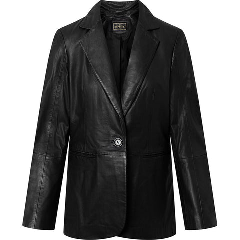 Depeche leather wear Leana timeless leather blazer Blazer 099 Black (Nero)