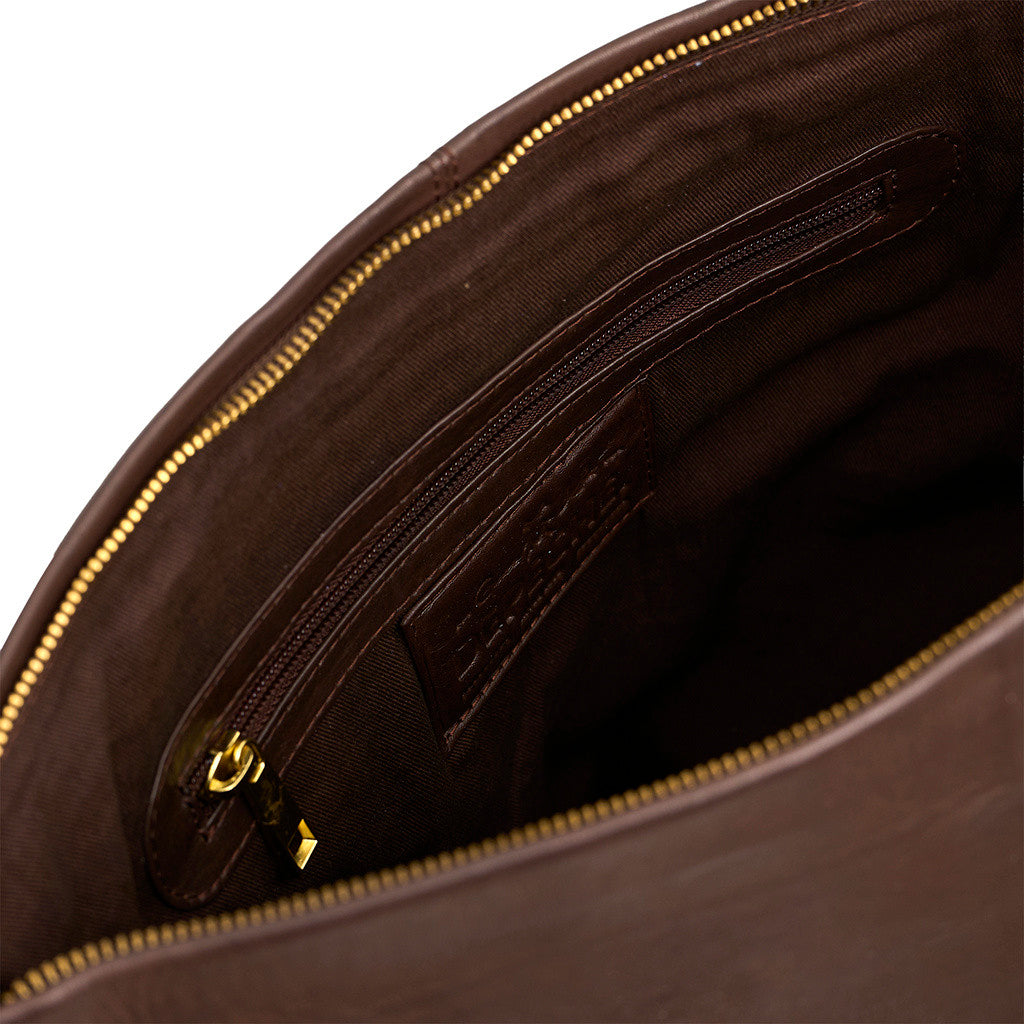 DEPECHE Leather Shopper Shopper 106 Coffee
