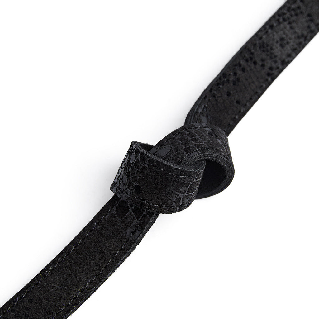 DEPECHE Leather belt Belt 142 Black Snake