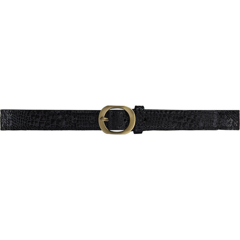 DEPECHE Leather belt Belt 142 Black Snake