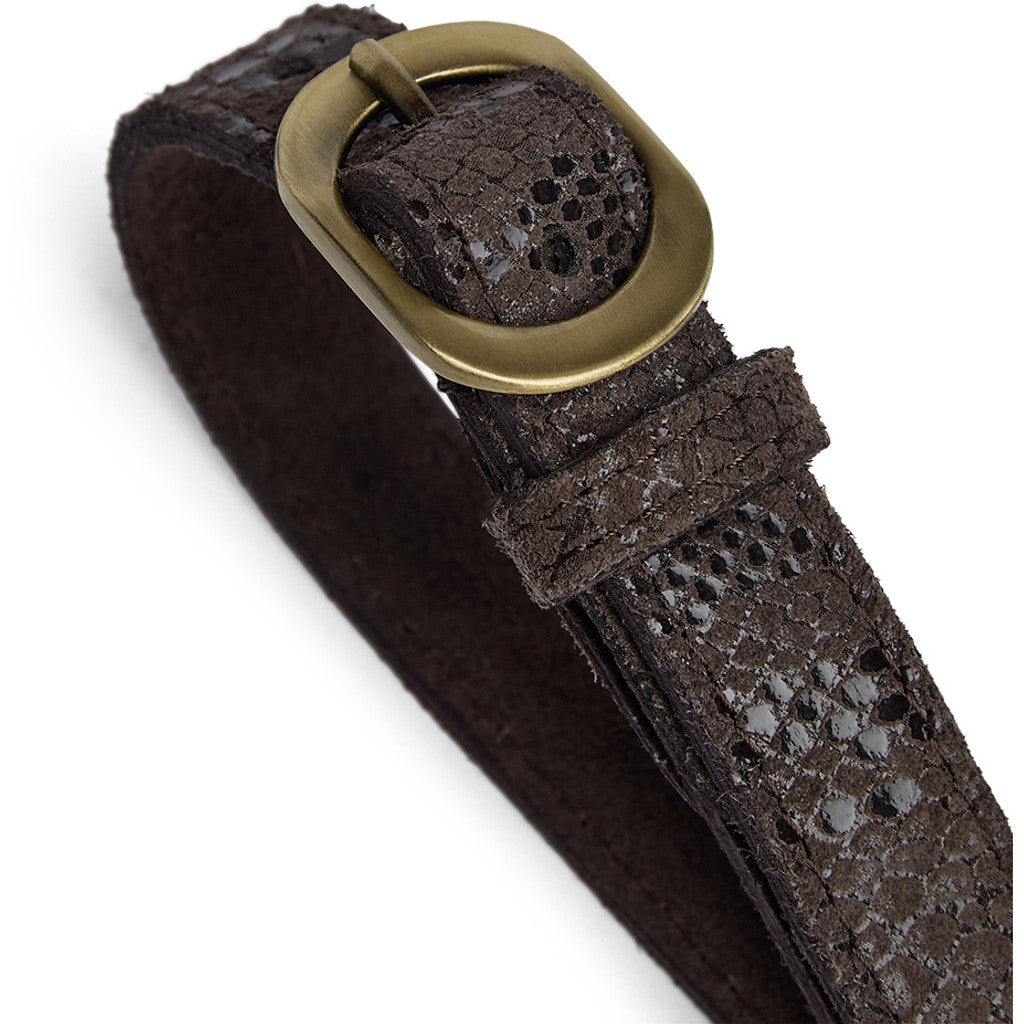 DEPECHE Leather belt Belt 340 Mocca Snake