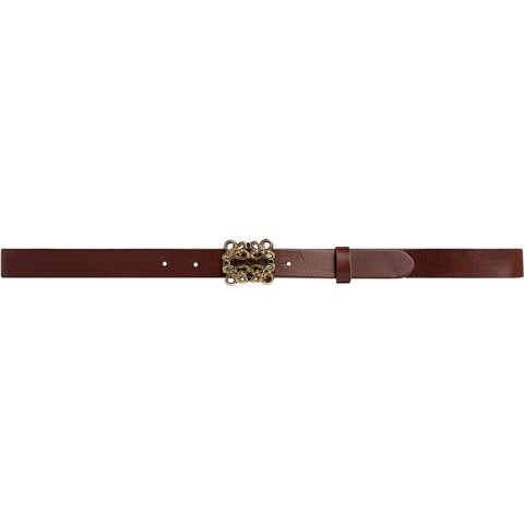 DEPECHE Leather belt with beautiful buckle Belts 040 Dark cognac