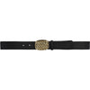 DEPECHE Leather belt with braided buckle Belts 154 Black/Brass