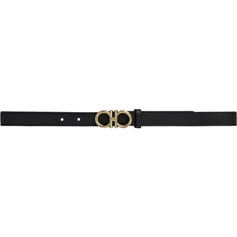 DEPECHE Leather belt with buckle Belts 190 Black / Gold
