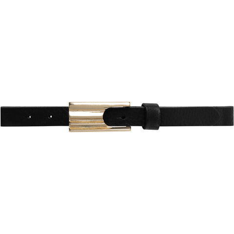 DEPECHE Leather belt with feminine buckle Belts 099 Black (Nero)