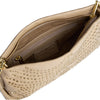 DEPECHE Leather clutch with gold studs Clutch 202 Vanilla