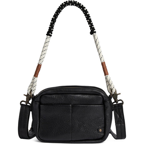DEPECHE Leather crossover with boho rope strap Cross over 099 Black