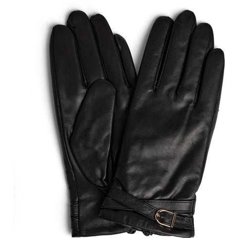 DEPECHE Leather glove with belt detail Gloves 099 Black