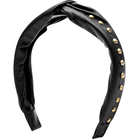 DEPECHE Leather hairband decorated with studs Accessories 099 Black (Nero)