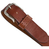DEPECHE Leather jeans belt with perforated loop Belt 014 Cognac