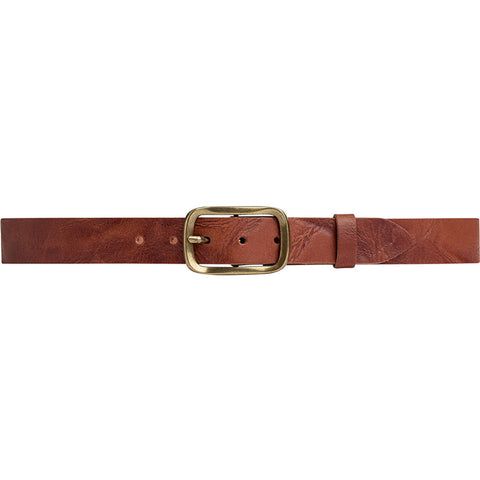 DEPECHE Leather jeans belt with vintage texture Belts 014 Cognac