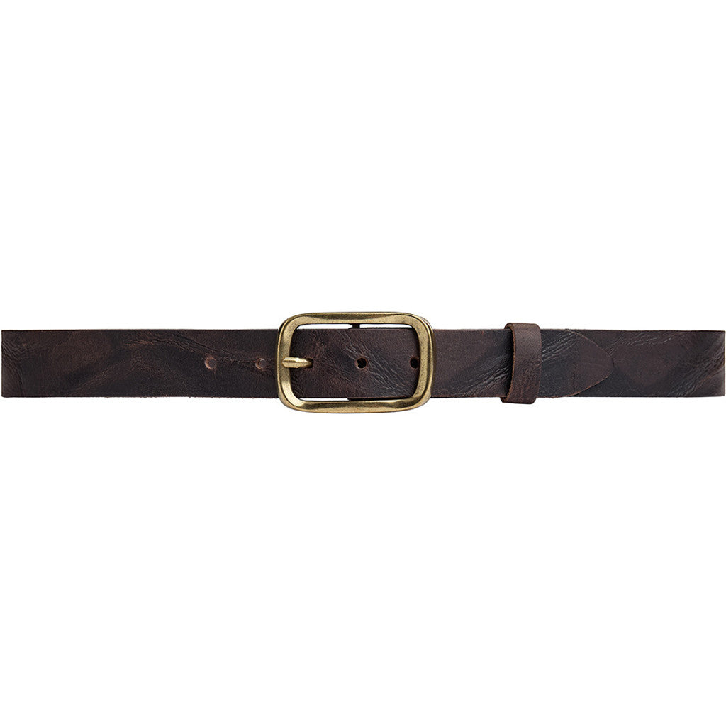 DEPECHE Leather jeans belt with vintage texture Belts 161 Dark brown