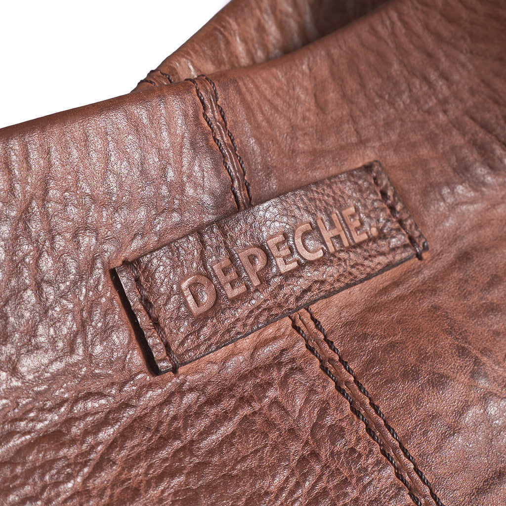 DEPECHE Leather shopper bag in a soft and wearable quality Shopper 133 Brandy