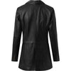 Depeche leather wear Long blazer jacket in soft leather Jackets 099 Black (Nero)