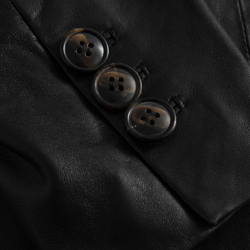 Depeche leather wear Long blazer jacket in soft leather Jackets 099 Black (Nero)