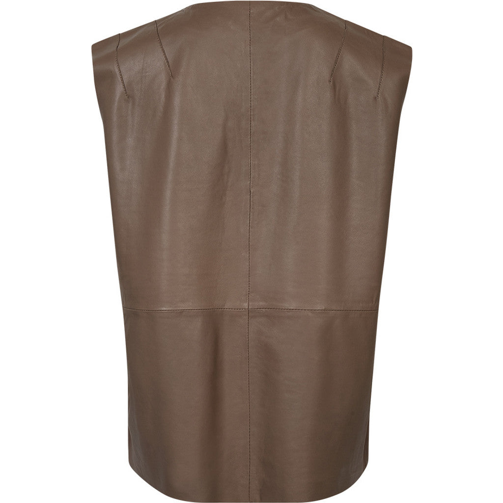 Depeche leather wear Lucindia leather vest Vest 020 Taupe